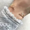 14k Gold Diamond Initial Cuff Bracelet Personalized Bangle Unique Alphabet Cuff Bracelets