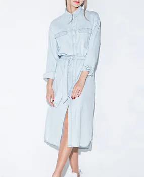 light blue long sleeve dress