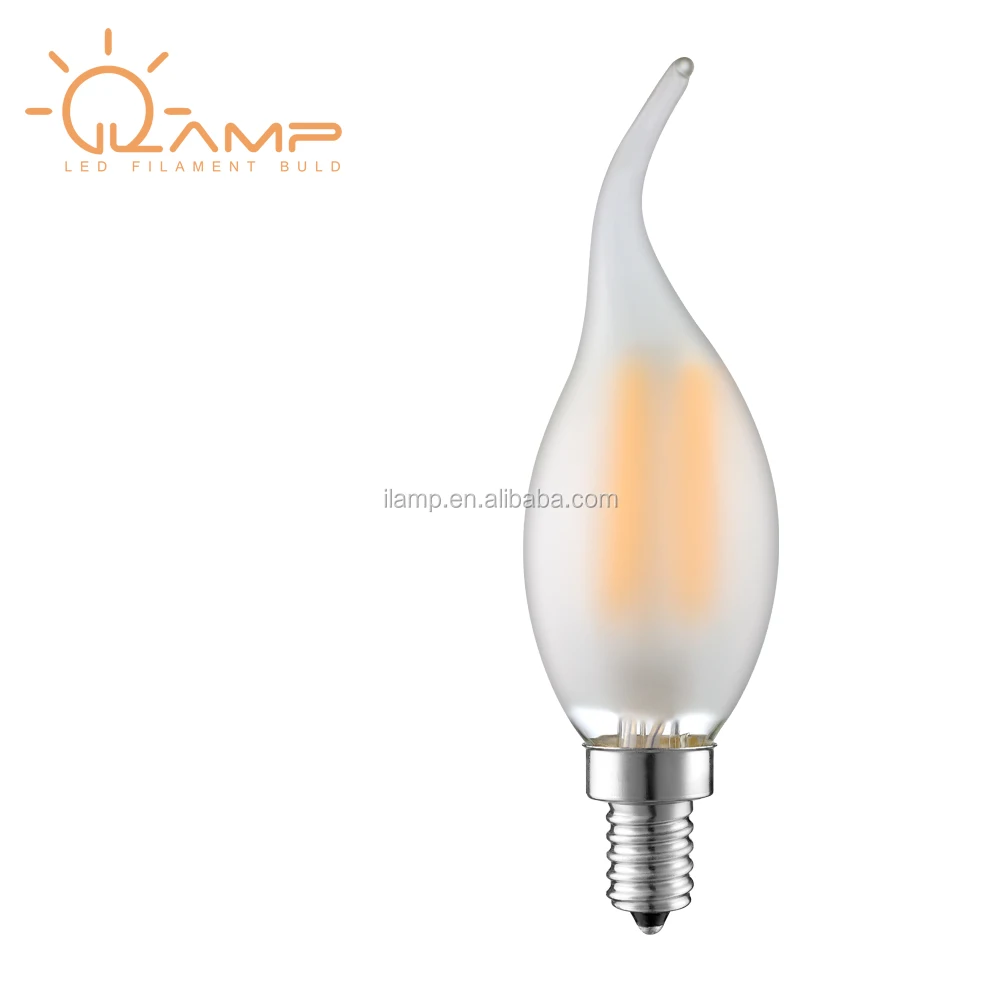 Candelabra Twisted Glass Shell LED Filament Candle Bulb 2W= 25W Incandescent