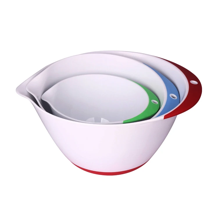 2 Piece Plastic Mixing Bowl Set Nesting Mixing Bowls With Pour Spout