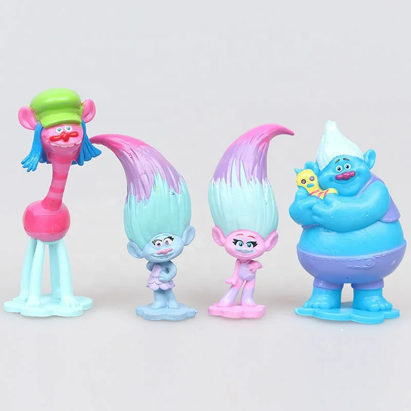 12pcs Gifts set Movie Trolls Poppy Branch Action Figures Cake Toppers Doll Toy