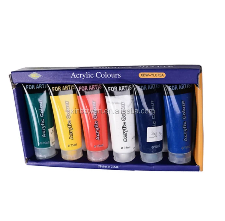 Professional Art Supplies Acrylic Colors Set Painting Wall Drawing Paint 75 Ml Nontoxic