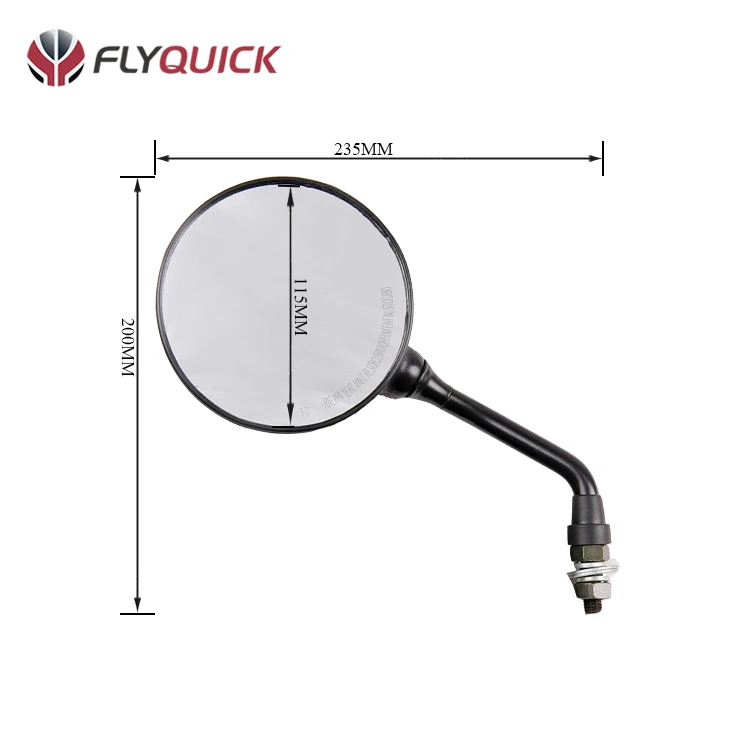 Black Plastic Round Motorcycle Convex Mirror,Convex Rear View Mirror