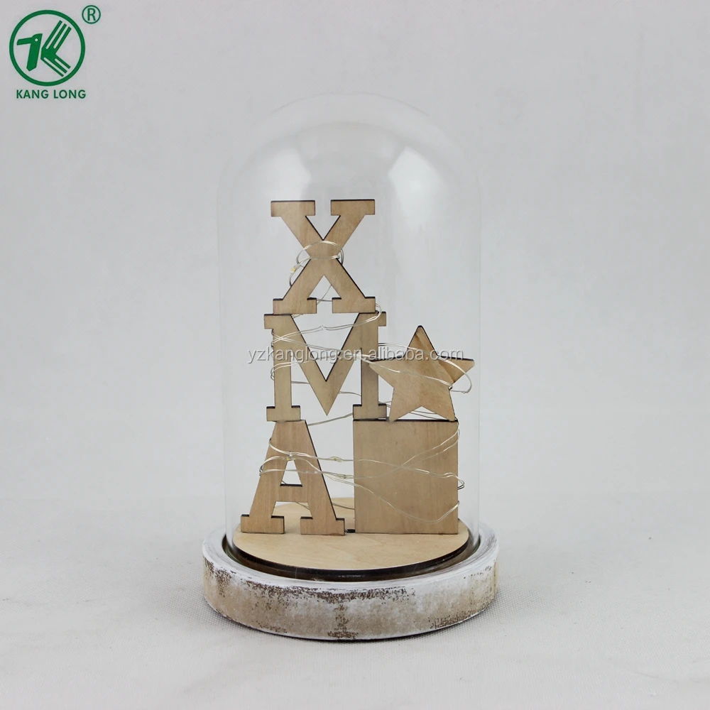 Christmas tree in glass dome decoration with led light for home decor Xmas Glass Dome With Led Light And White Base For Home Decoration - Buy Christmas Decoration