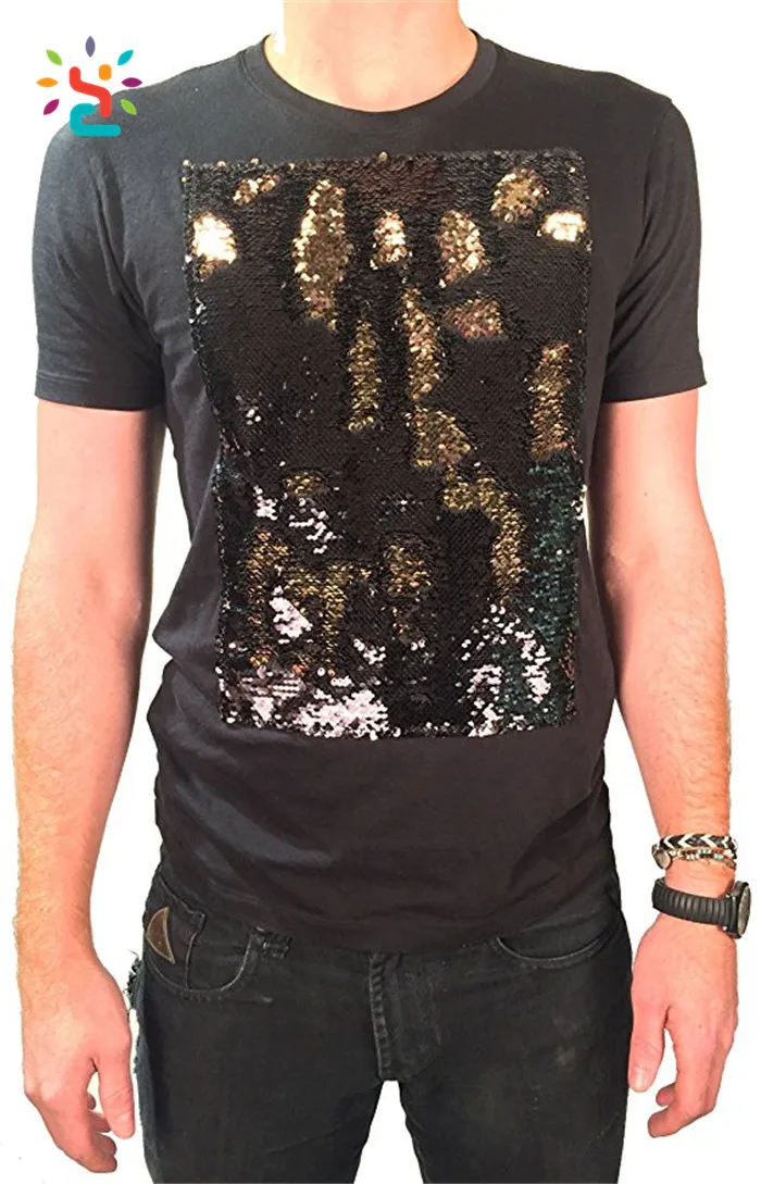 t shirt sequin reversible garcon