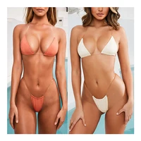 

2019 Transparent invisible bandage Two Piece Bikini Solid Color Swimwear Brazilian Sexy Women Bathing Suits Swimsuit