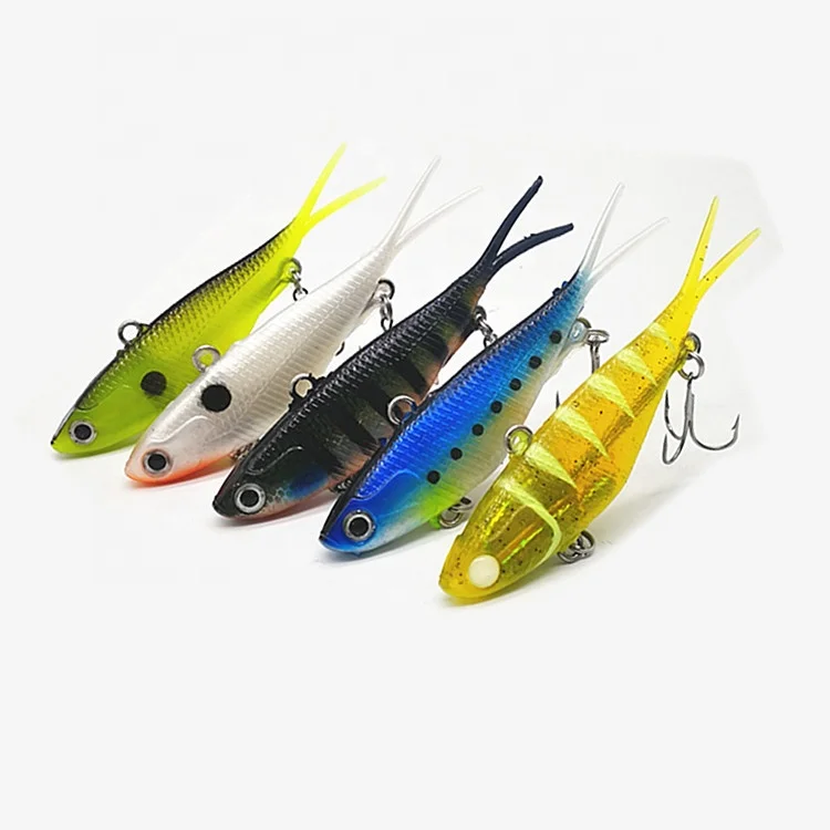 

soft lure fork tail soft vibes head rigged soft bdoy fish lure fishing bait