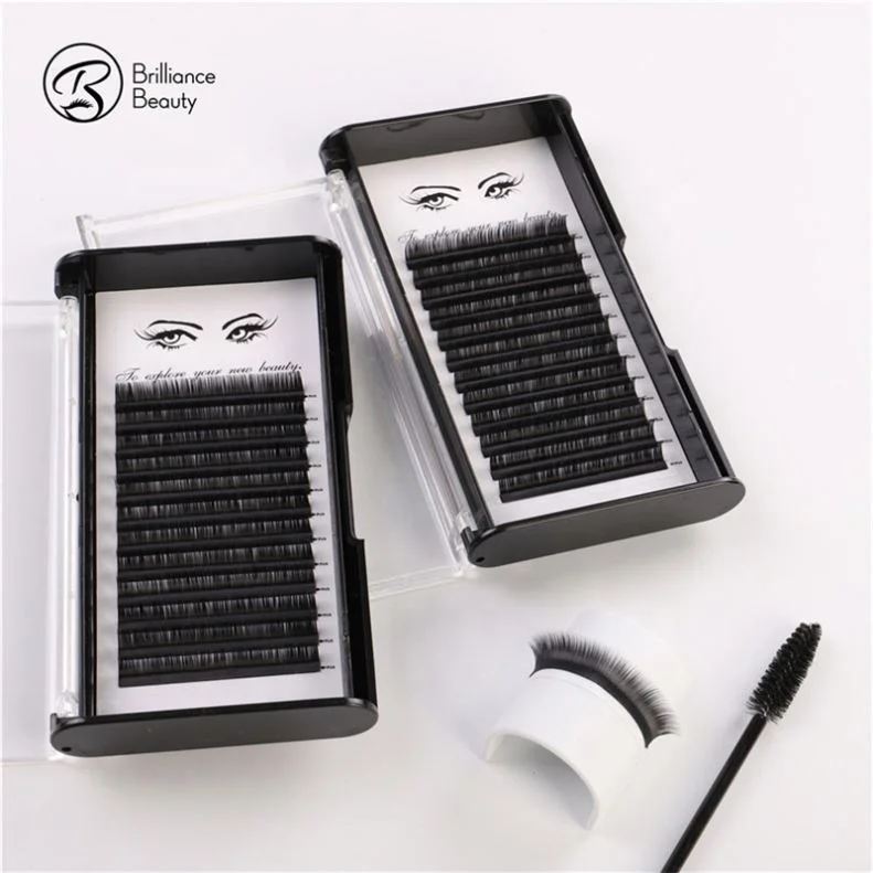 

HAND MADE private label individual eye lashes extensions, Natural black