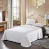 THXSILK Washable Summer Comforter 100% Natural Mulberry Silk Filled in White Cotton Cover, Twin