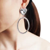 

HANSIDON Luxury Rhinestone Dangle Earrings For Women Fashion Circular Big Crystal Statement Earrings Wedding Jewelry 2019