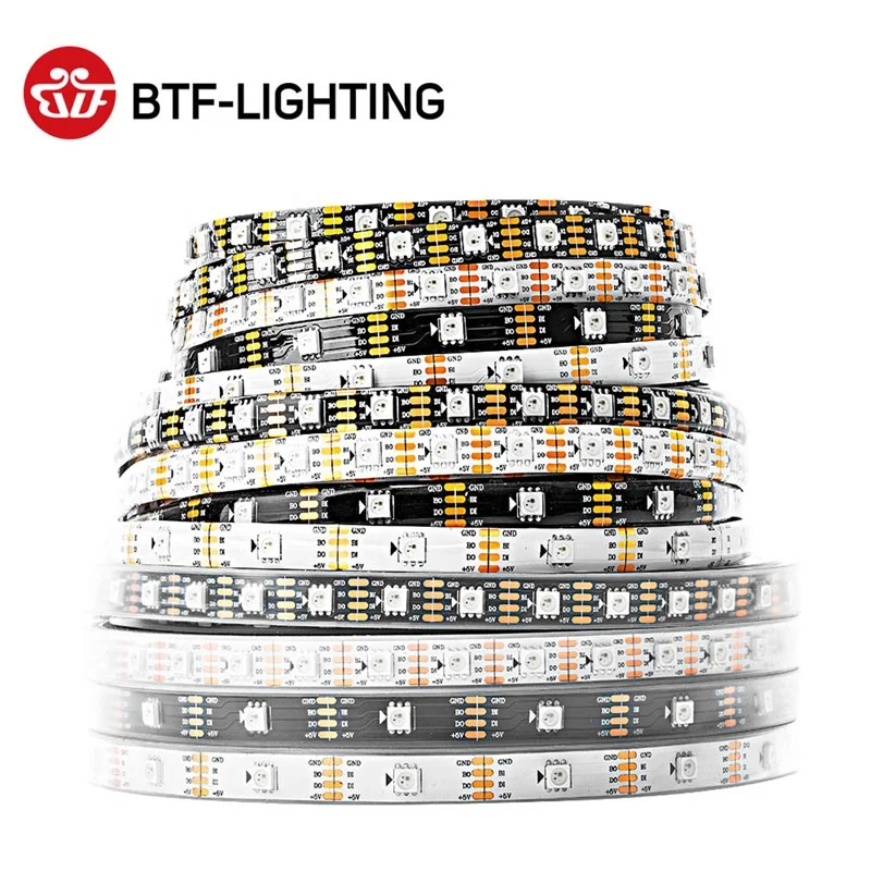 WS2813 led pixel strip Dual-signal 30/60/144,WS2812B Updated Black/White PCB,IP30/IP65/IP67 DC5V