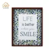 Color font triangular background wood frame picture frame