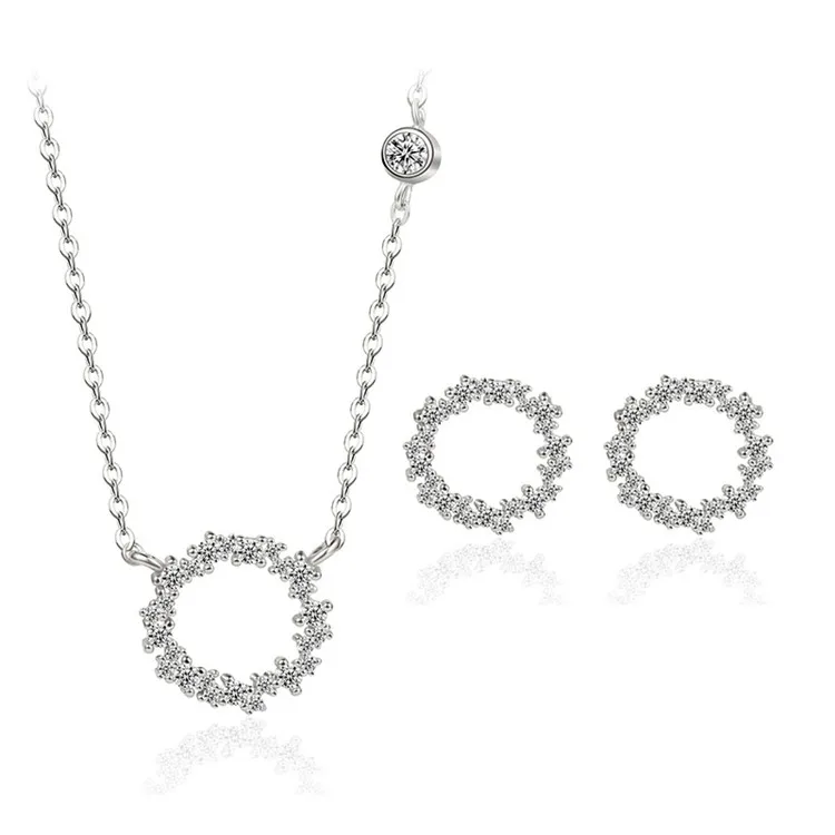 Wholesale 925 Sterling Silver Cz Jewellery Gift Sets Jewelry Set No