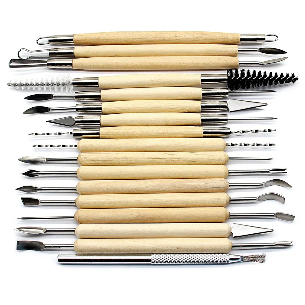 

Arts Crafts 30pcs Clay Sculpting Tools Pottery Carving Tool Set Pottery & Ceramics Wooden Handle Modeling Clay Tools