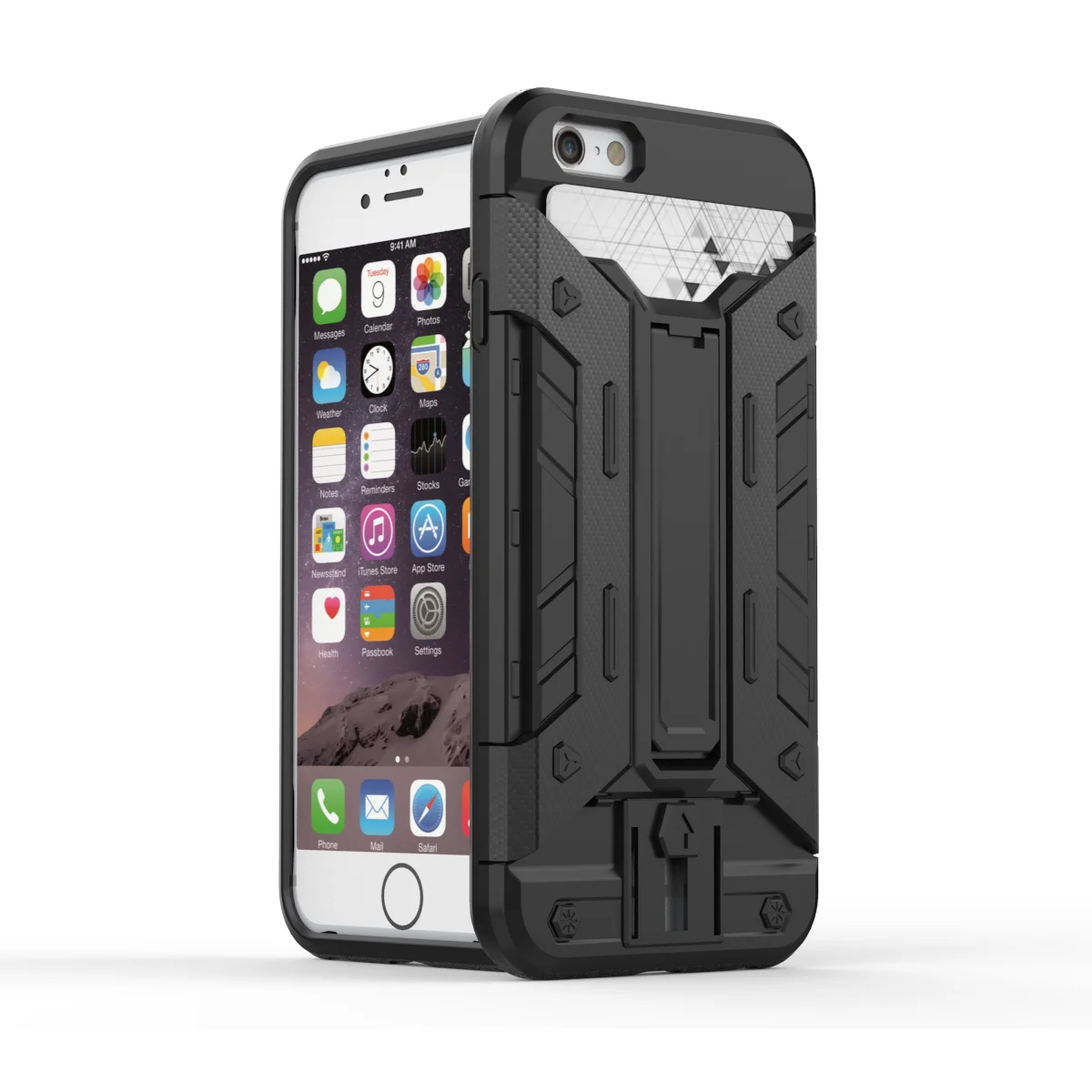 Bumper kickstand credit card holder case armor bear for iphone 7 plus