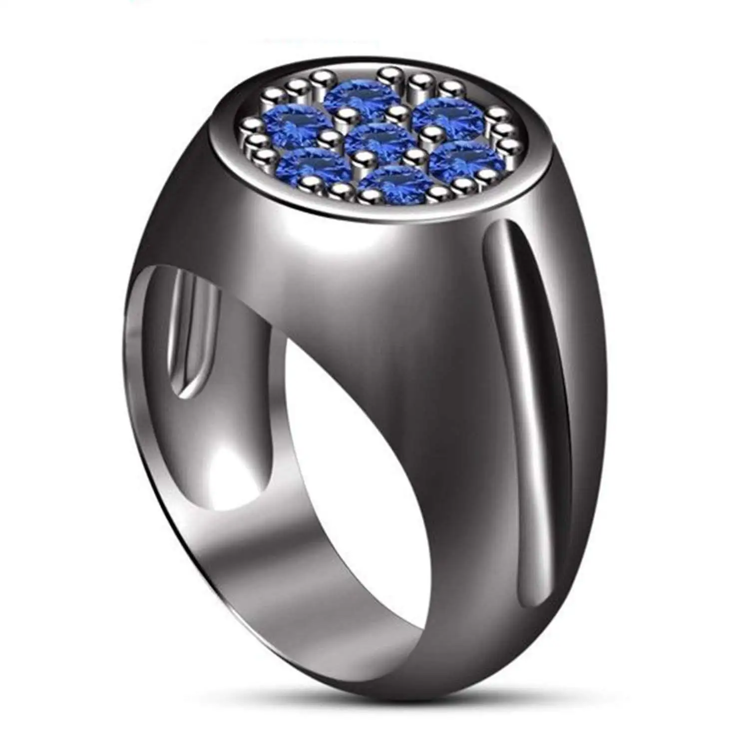 Ashley Jewels Fathers Day Collection-Mens Simulated Black Diamond Studded 14K Black Gold Plated Skull Ring For Model of my Life DAD