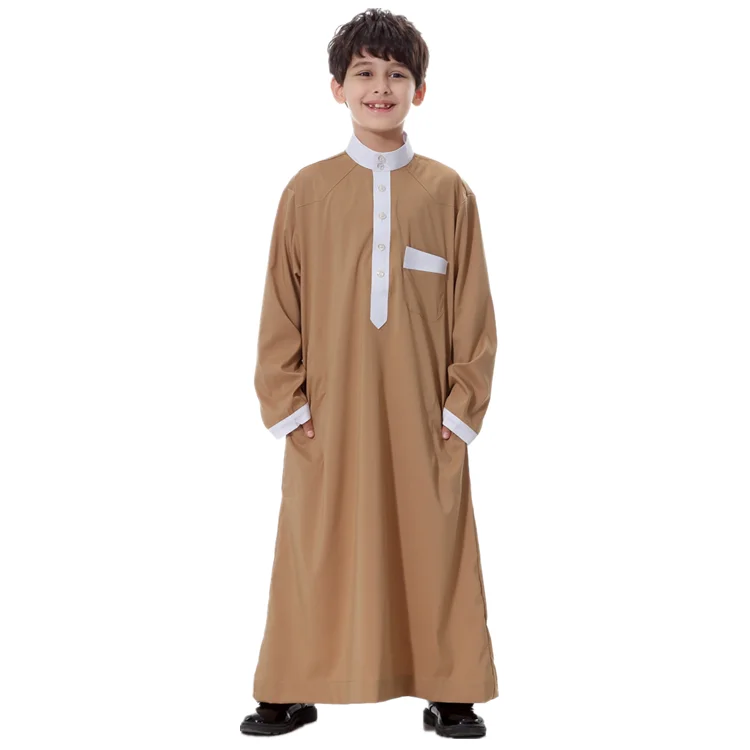 

Dubai men abaya new fashion islamic clothing for Boy, White,camel,cream,blue