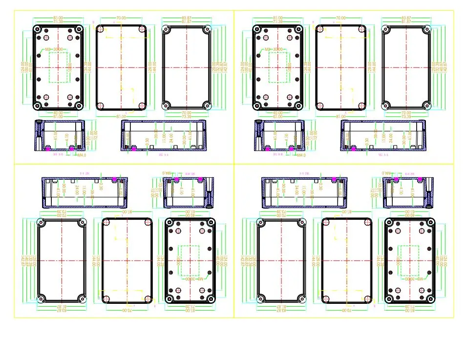 PC and ABS plastic waterproof enclosure for outdoor and indoor use