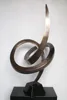 abstract copper artifacts, concise bronze sculpture for decoration