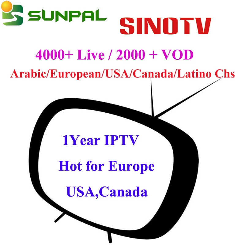 

One year IPTV Subscription SINOTV IPTV Account with Full European Channels Arabic Canada USA Latino IPTV Channels hot selling