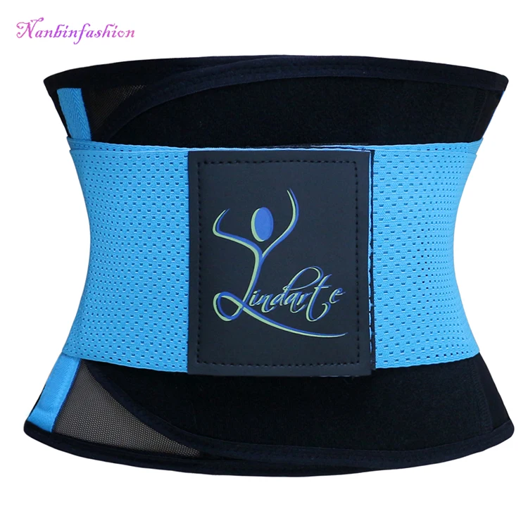 

High Quality Blue Fitness Ventilate Waist Girdle Waist Sweat Belt, As shown