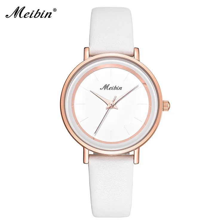 

MEIBIN 1179 simple fashion business ladies strap watch waterproof quartz wrist watch, 5 colors