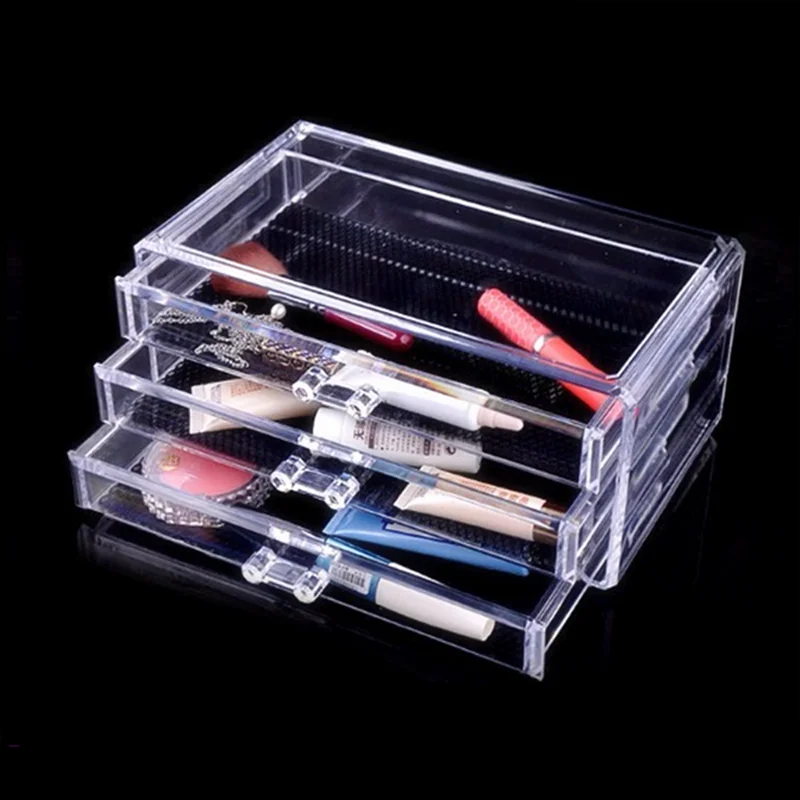 3 Drawer Acrylic Makeup Organizer Clear Transparent Acrylic Tissue
