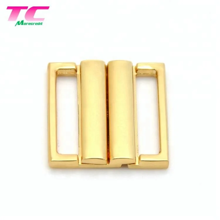 

Morecredit Best Seller Shiny Gold Metal Bra Clasp Metal Bikini Connectors For Swimwear Accessories, Have more than 100 colors can be choose