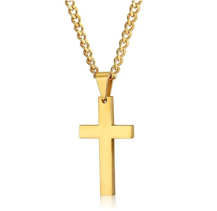

Hottest Necklace Cross Style Alloy Jesus Gold Cross Necklace For Men And Women, Gold/silver/black