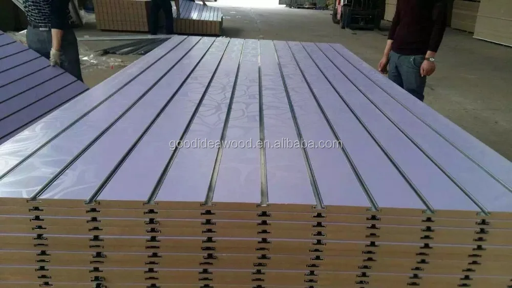 
Slot Melamine MDF with aluminum bars 1220*2440*15mm 17mm FOR EXHIBITION 