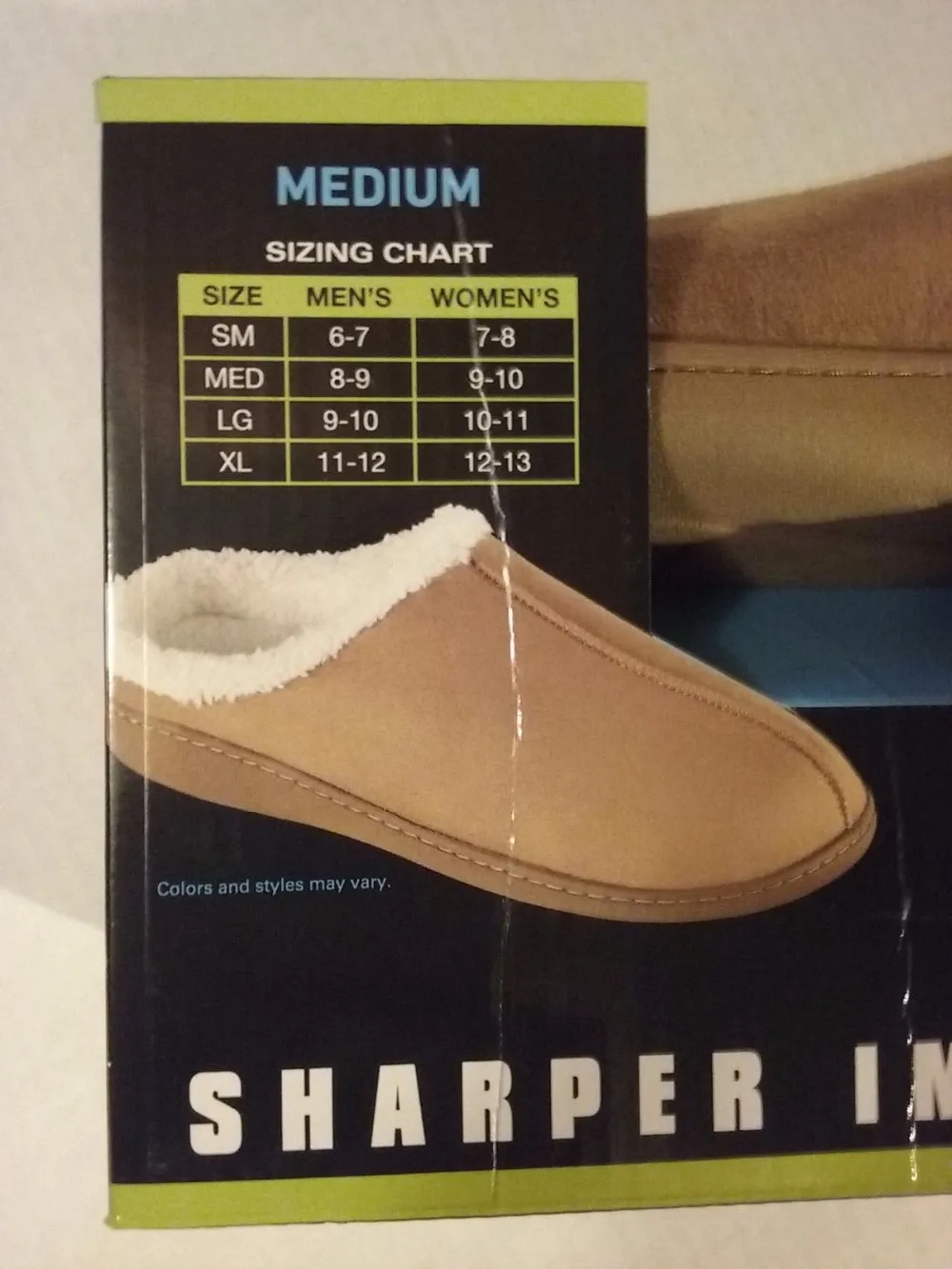 Med 8-9 Sharper Image Men's Memory Foam Slippers Size Small 6-7 XL 11-12 