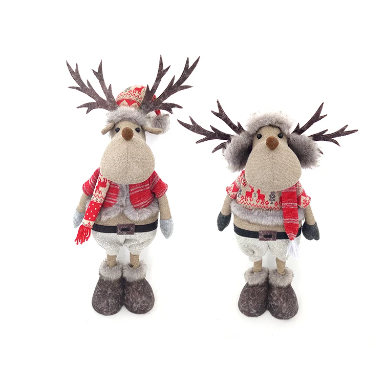 
Decorative Deer Textile Soft Plush 21 Inch Standing New Doll Holiday Time Decorations Big Christmas Reindeers 