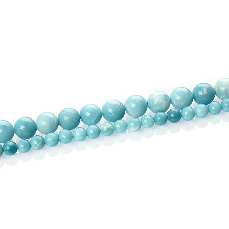 

6-10mm Larimar Quartz Gemstone Grade AAA Sky Blue Round Loose Beads, Custom