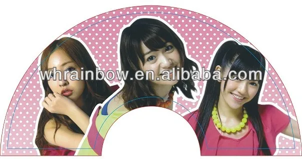 paper folding fan with plastic handle