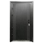 Simples e moderno design &uacute;nico duplo de seguran&ccedil;a exterior de a&ccedil;o porta de entrada para o mercado DOS EUA