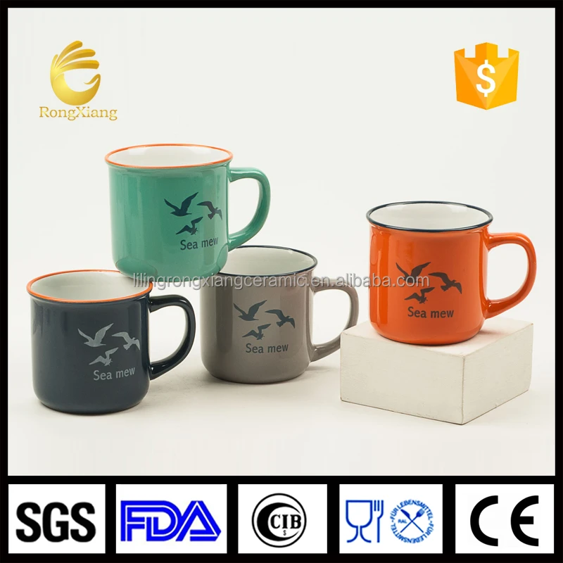 
factory manufacturer hot sale cheap bulk customized printed ceramic enamel mug 