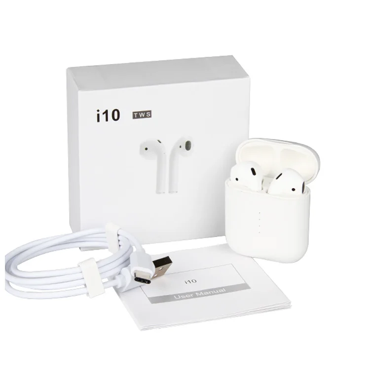 

2019 Latest Mini Portable I10 Tws Stereo Touch Dual Side Call Earphones For Apple Iphone X, White