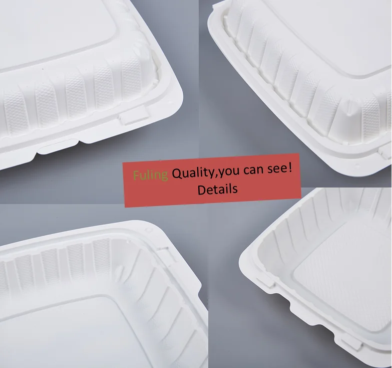 Ecopax 6 x 6 1-Compartment Microwaveable White Mineral-Filled Plastic  Hinged Take-Out Container - 250/Case