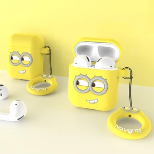 Premium Silicone Minions Airpod 1&2 Case with Keyring Front LED Visible with no Hinge