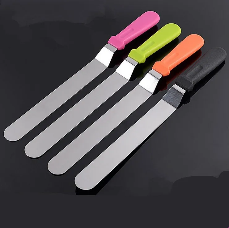 2019 Stainless Steel 10 Inch Angled Cake Spatula With Plastic Handle