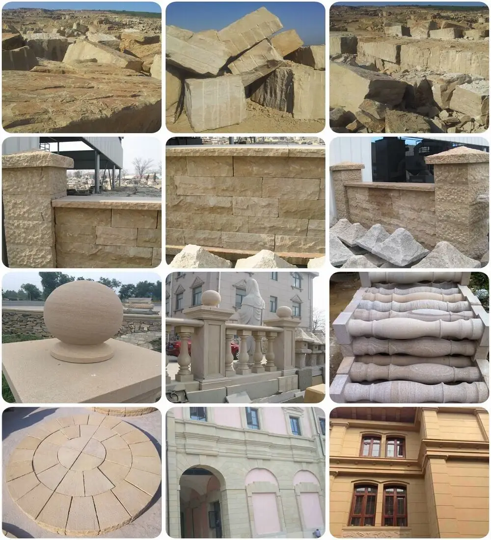 Manufacturer and Quarry-Owner Supply Wooden Yellow Sandstone
