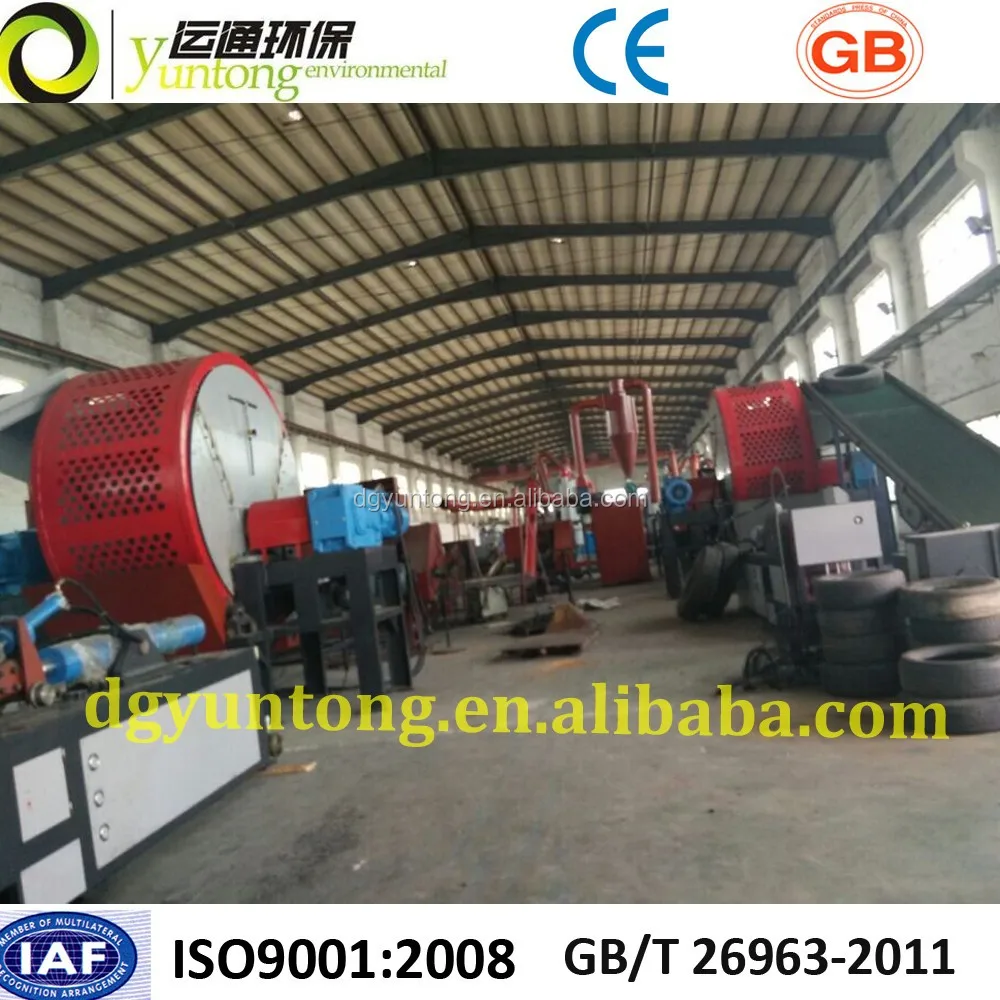 
2015 Crumb Rubber Line Producing Plant Yuntong Green Waste Mining Machine Tres Recycling Equipment 