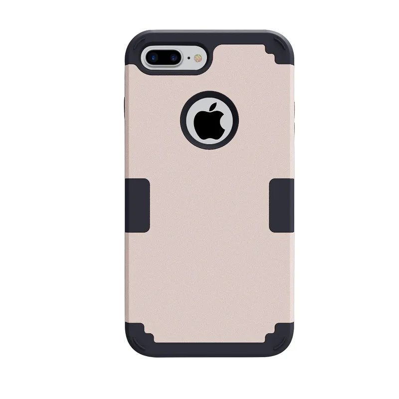 

for iPhone 7/7 Plus Case 3 In 1 Hybrid Best Impact Defender Cover Silicone Rubber Skin Hard Combo Bumper with Scratch-Resistant, As picture
