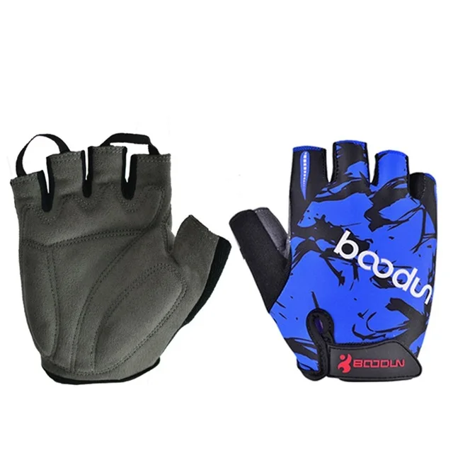 

boodun racing gloves bike bicycle fingerless cycling gloves, Blue/green/red