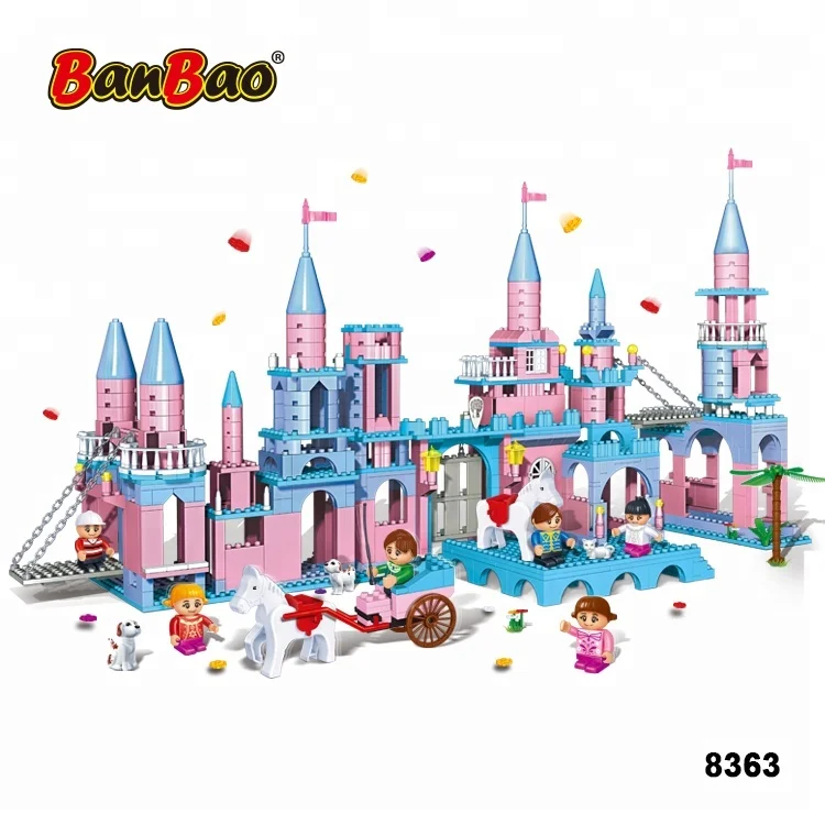 BanBao 8363 Moon Castle Princess Prince Carriage Educational Bricks Plastic Building Blocks Girl Toy Gift