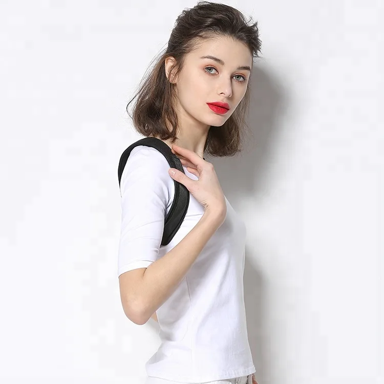 

good quality adjustable posture shoulder corrector band belt for back pain, Black