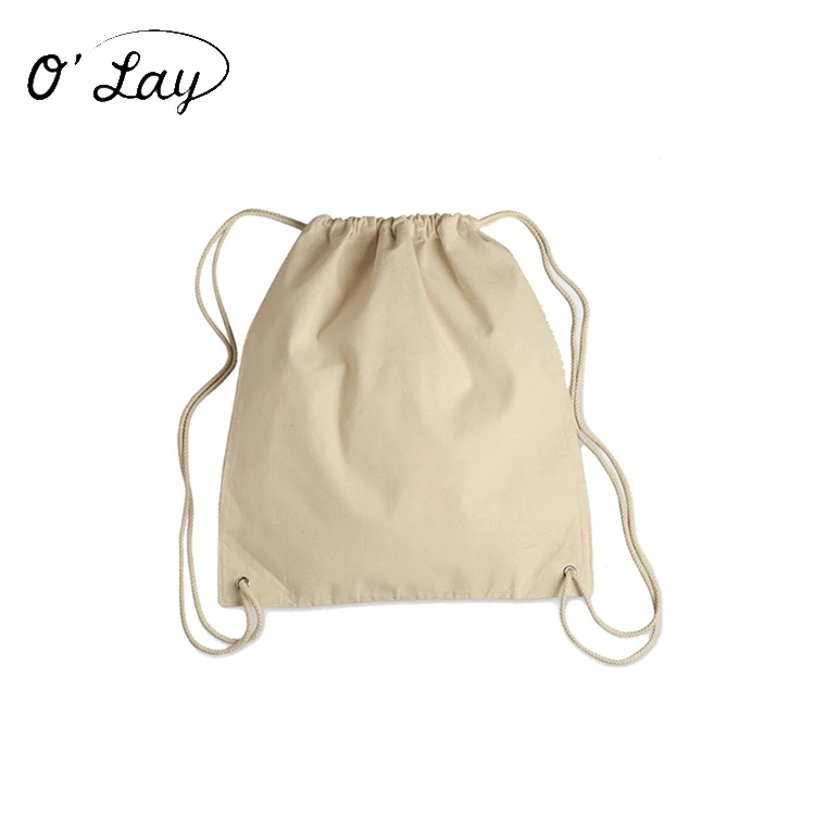 plain canvas drawstring bags