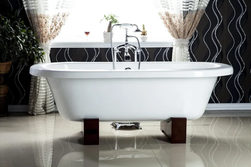 Wood Feet Freestanding Cast Iron Enamel Bathtub Of Bgl86 Buy