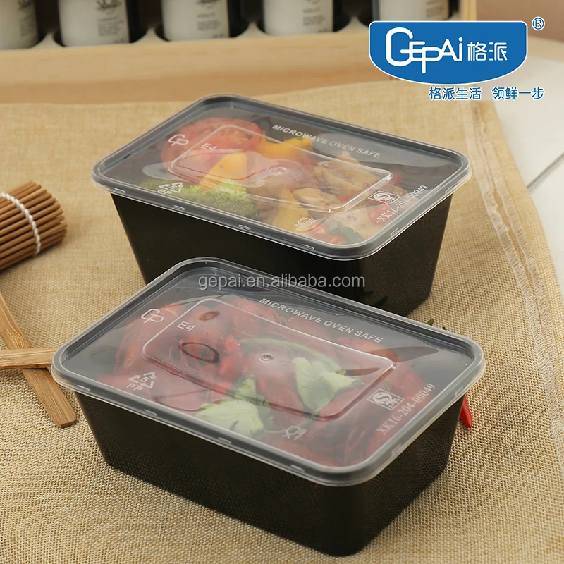 650ml Disposable Plastic Takeaway Containers Packaging Bento Lunch Box