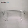 Side rectangular clear console modern acrylic furniture office writing desk table with shaped legs